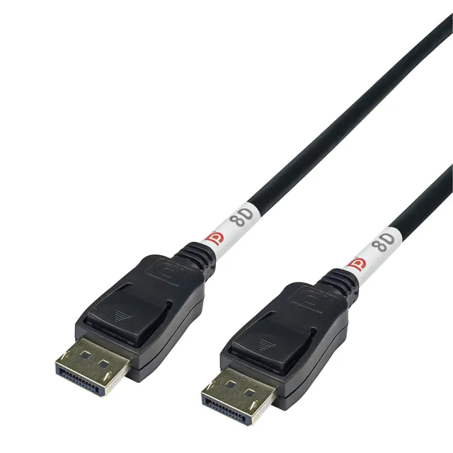 DisplayPort 2.1, 8K, DP80, 1 m, svart