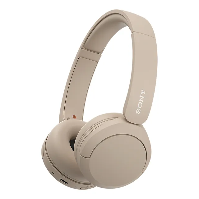 Sony WH-CH520 - Hörlurar med mikrofon - på örat - Bluetooth - trådlös - beige