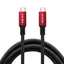 1m USB4 USB-C till C nylonflätad kabel PD3.1 240W 40G 8K60Hz 4K144Hz röd