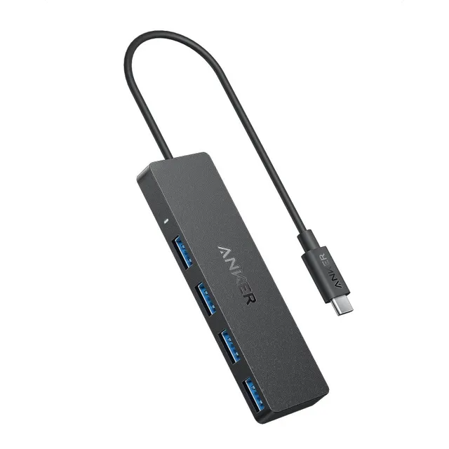 USB-C Data Hub (4-in-1 5Gbps) - Black USB Hub - USB 3.1 - 4 porte - Svart