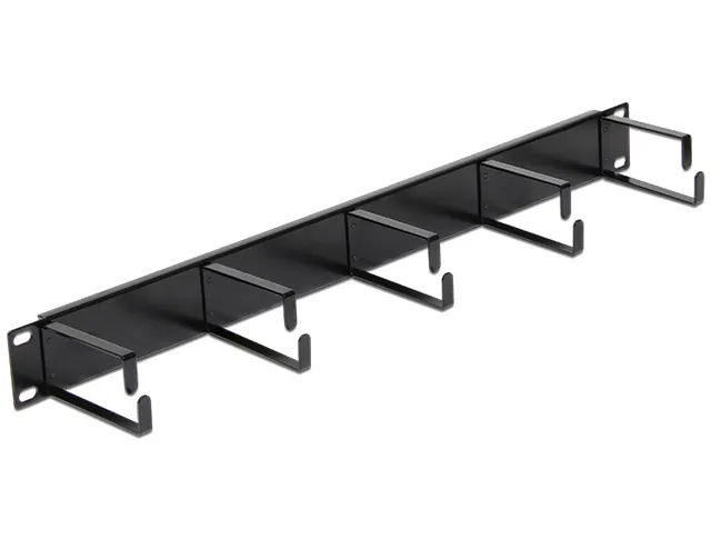19" kabelhanteringspanel – svart