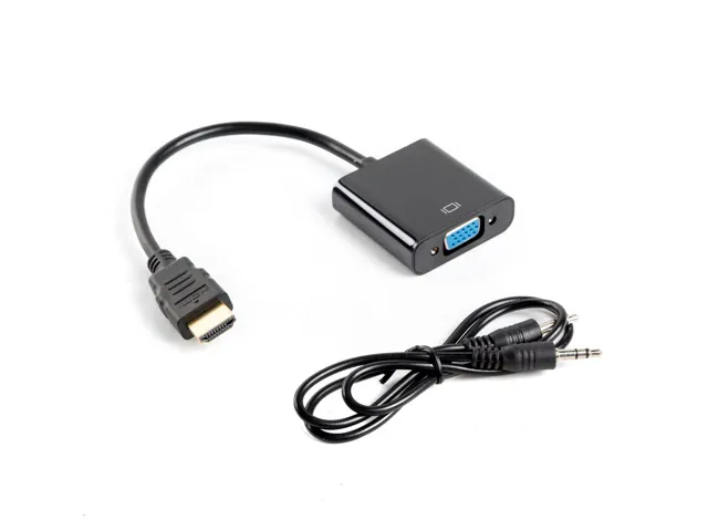 HDMI-A Hane till VGA Hona + Ljud kabel 20 cm