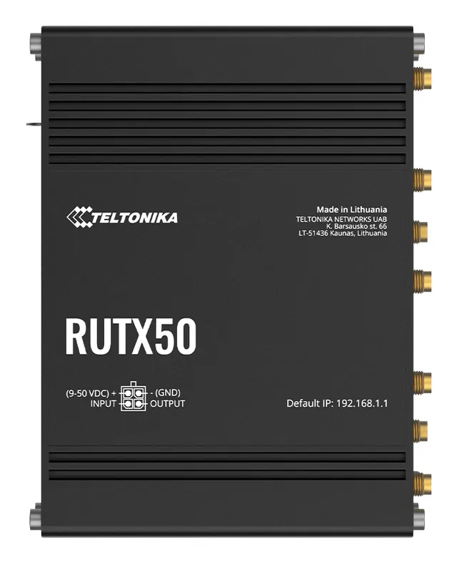 RUTX50 Industrial 5G Router (RUTX50320000 / Standard package with EU PSU) - Wireless router 802.11a/b/g/n/Wi-Fi 5 Wave 2