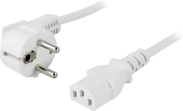 Apparatkabel Vinklad / Rak - 3m - Vit