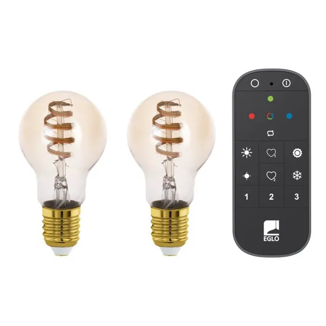 E27 LED-Z A60 SPIRAL TW 4.9W 360LM BÄRNSTEN 2 ST MED FJÄRRKONTROLL B.-Z