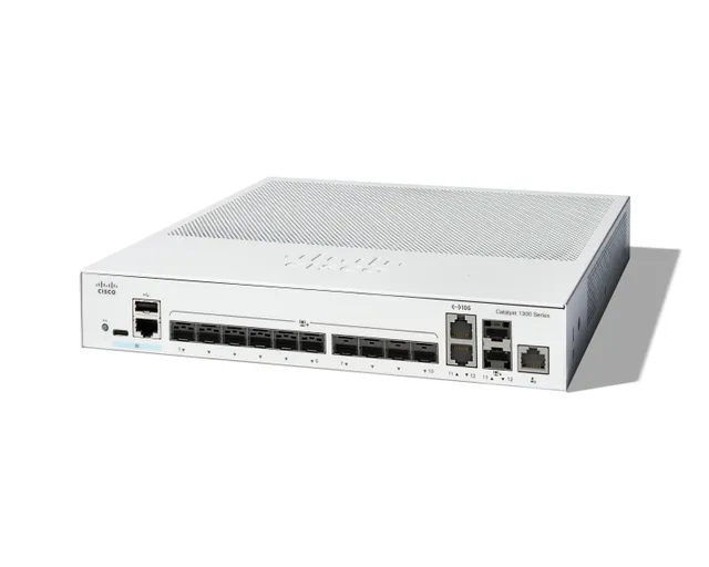Catalyst 1300-12XS - Switch - L3 - smart - 10 x 10 Gigabit SFP+ + 2 x combo 10 Gigabit SFP+/RJ-45 - rackmonterbar