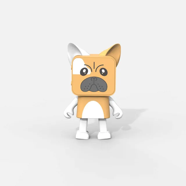 Dancing Animal Bulldog 2.0 langaton, Bluetooth kannettava kaiutin, ruskea, valkoinen