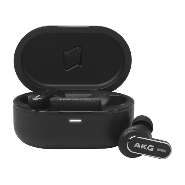 AKG N5 Hybrid - True wireless-hörlurar med mikrofon - inuti örat - Bluetooth/radiofrekvens 2,4 GHz - aktiv brusradering - svart