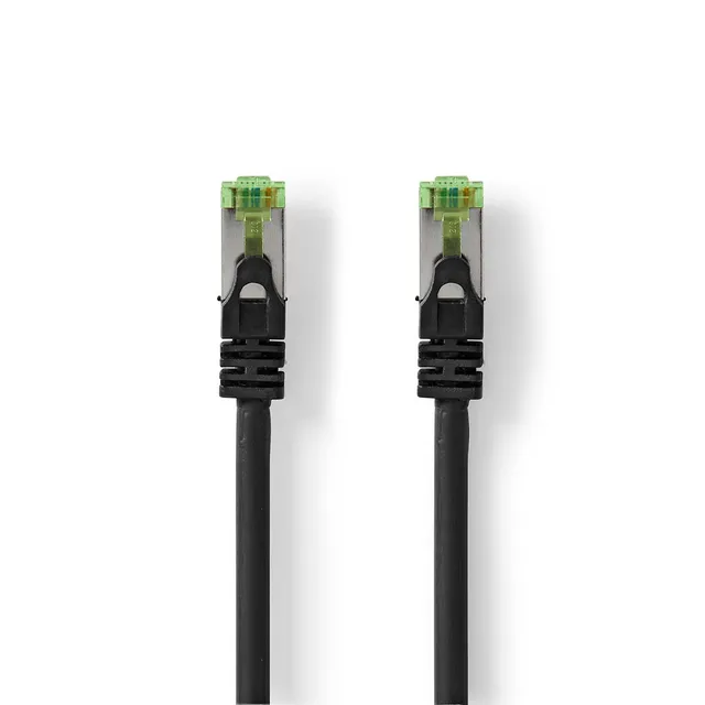 CAT7 nätverkskabel | S/FTP | RJ45 hane | RJ45 hane | 1.00 m | Snagless | Rund | LSZH | Svart | Label