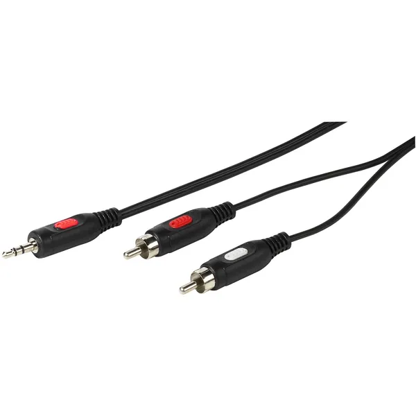 Audio Cable 1x3.5mm / 2xRCA 2.5m Black