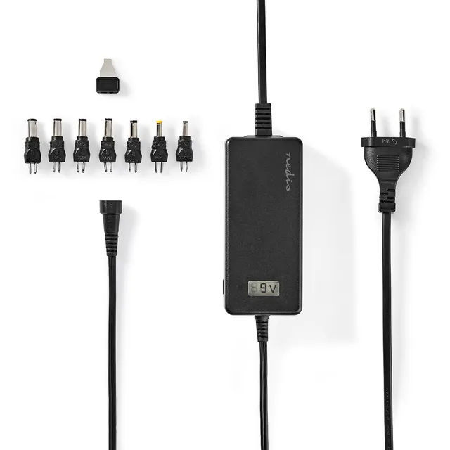 Universal nätadapter | 36 W | 12 / 13 / 14 / 15 / 16 / 17 / 18 / 18.5 / 19 / 19.5 / 20 / 21 / 22 / 23 / 24 V DC | 1.80 m | 2.4 A - 3.0 A A | 7 plug(s) | Svart