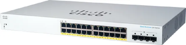 Business 220 Series CBS220-24P-4G - Switch - smart - 24 x 10/100/1000 (PoE+) + 4 x gigabit SFP (upplänk) - rackmonterbar - PoE+ (195 W)