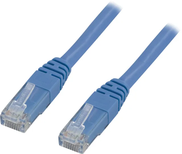 U/UTP Cat6 patchkabel, LSZH - 0,5m - Blå