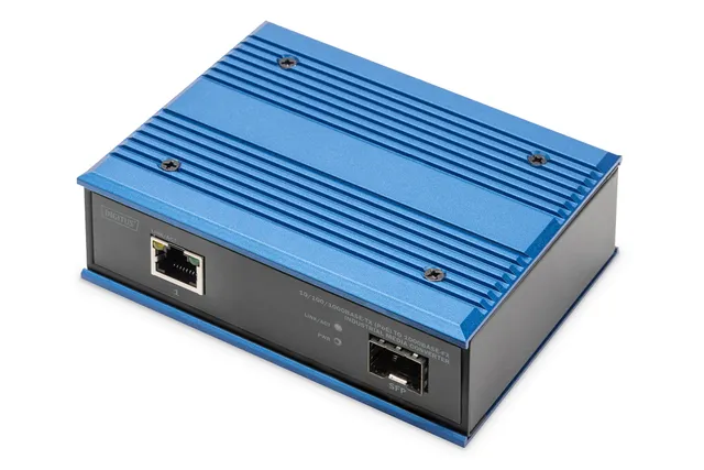 Mediaomvandlare PoE SFP 10/100/1000Base-TX till 1000Base-FX