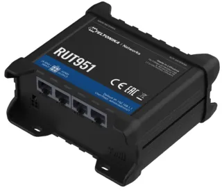 RUT951 - Trådlös router - WWAN 3-ports-switch 2,4 GHz - 3G, 4G - DIN-skenmonterbar, bordsmonterbar