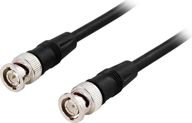 Coaxial patch cable, RG59, BNC ma-ma, 75 Ohm, 2m, black