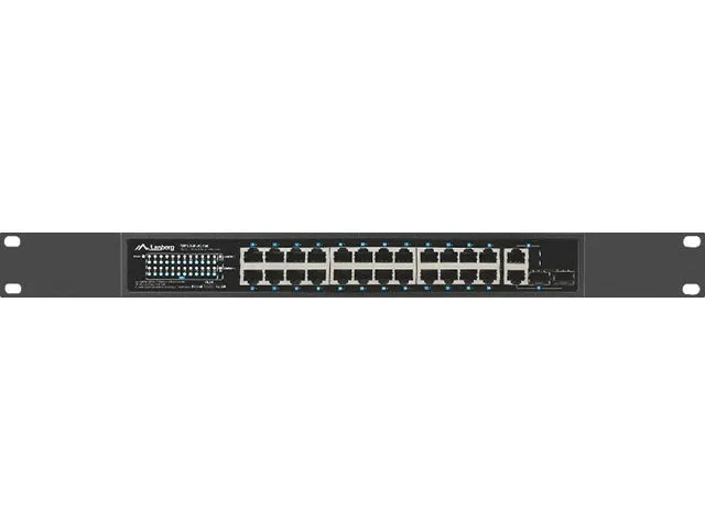 Nätverksswitch 24-portar, 100MB POE+/2X COMBO RACK 19” (1000 Mbps, Max