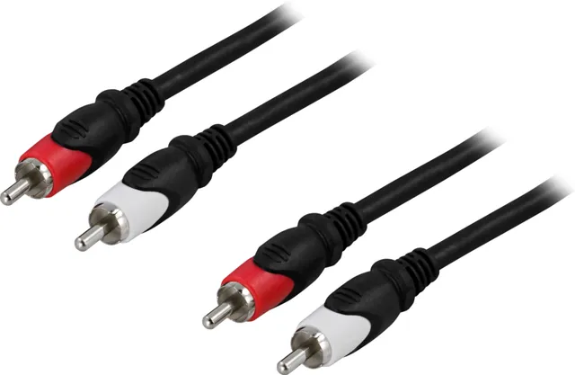 Ljudkabel - 2st RCA ha - ha - 10m - Svart