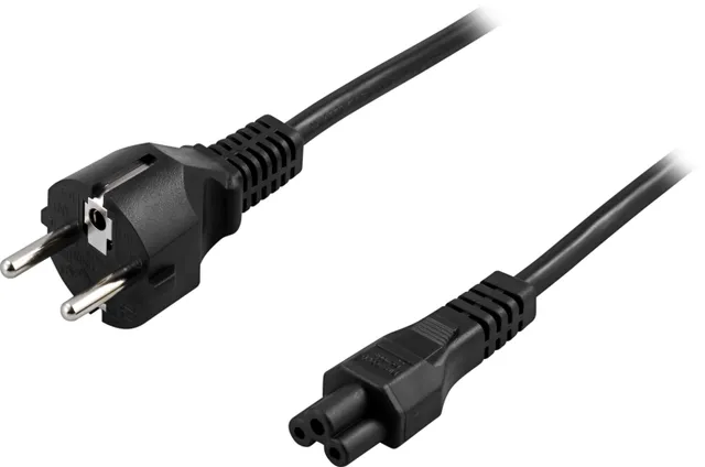 Nätkabel Rak 3-pin för laptops - 3m - Svart