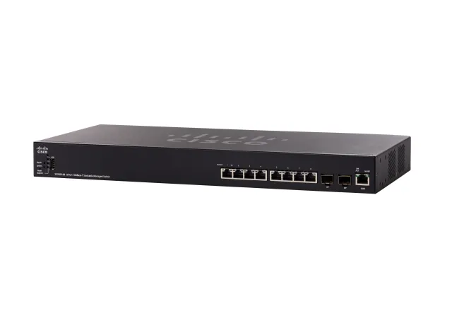 SX350X-08 - Switch - Administrerad - 6 x 10 Gigabit Ethernet + 2 x 10 Gigabit Ethernet / 10 Gigabit Ethernet SFP+ - rackmonterbar - återanvänd
