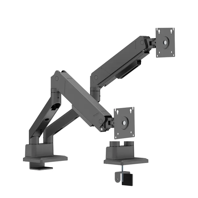 mounting kit - for 2 LCD displays/ curved LCD displays - gas spring up to 16 kg - black