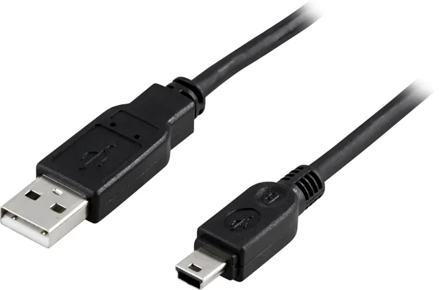USB 2.0 kabel Typ A Hane - Typ Mini B Hane - 1m - Svart