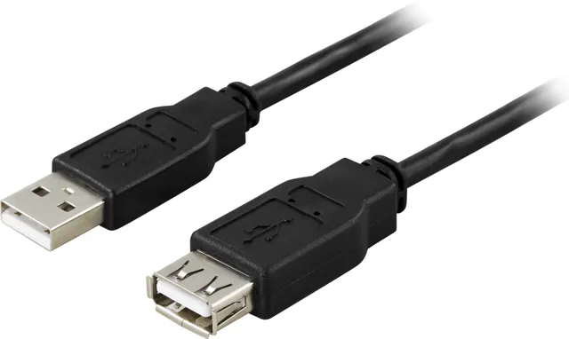 USB 2.0 förlängningskabel A ha-ho Svart 1 m