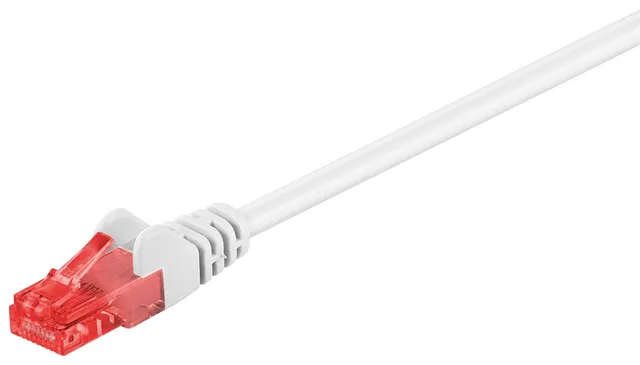 CAT 6 patchkabel, U/UTP, vit kopparklädd aluminiumtråd (CCA), 1 m