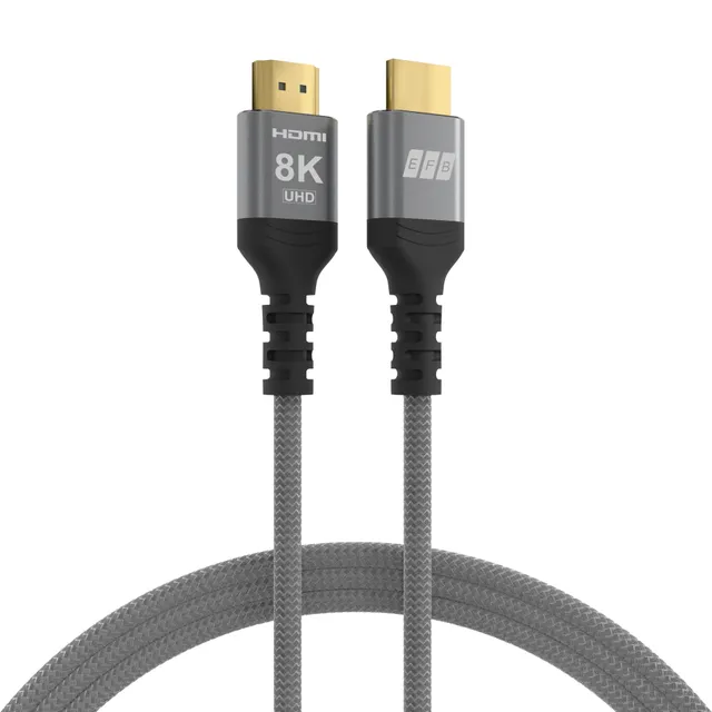 HDMI-21-00004, 3 m, HDMI Typ A (standard), HDMI Typ A (standard), 3D kompatibilitet, 48 Gbit/s, Svart, Grå