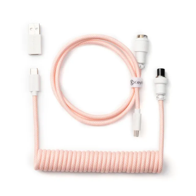 Custom Coiled Aviator Kabel USB-C - Ljusrosa