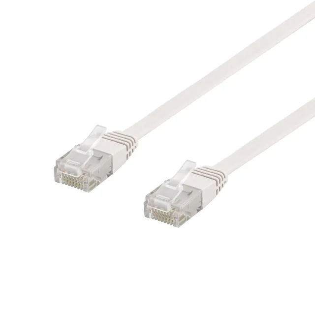 UTP Cat 6 patchkabel - 10m - Vit - Flat