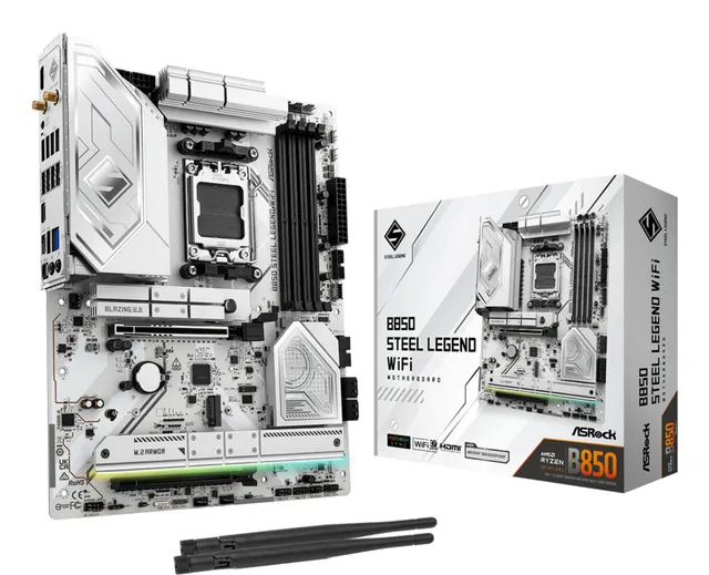 B850 Steel Legend WiFi Moderkort - AMD B850 - AMD AM5 - DDR5 RAM - ATX