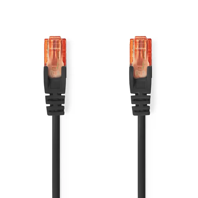 CAT6 Nätverkskabel | RJ45 hane | RJ45 hane | U/UTP | 1.00 m | Rund | PVC | Svart | Label