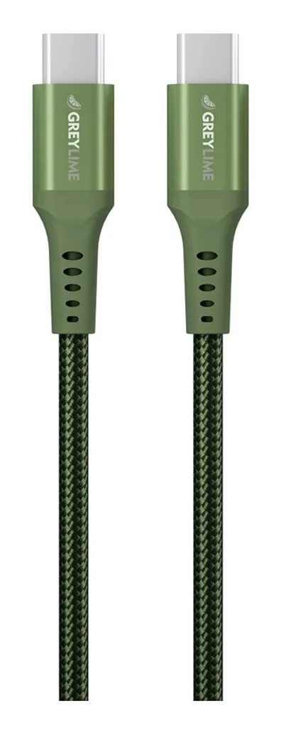 Braided USB-C to USB-C 60W Cable Green 2 m