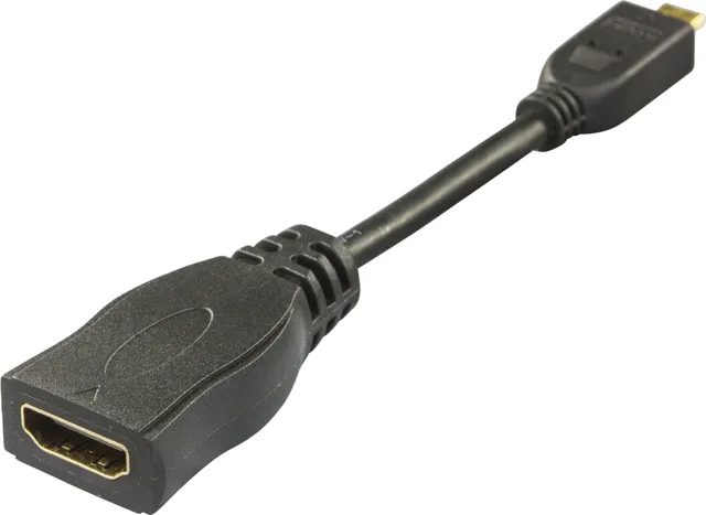 Micro HDMI ha - HDMI ho 0,1m, svart