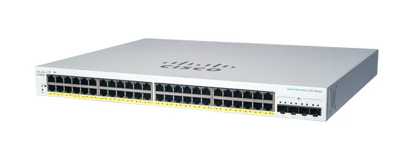 Business 220 Series CBS220-48FP-4X - Switch - smart - 48 x 10/100/1000 (PoE+) + 4 x 10 Gigabit SFP+ (upplänk) - rackmonterbar - PoE+ (740 W) - å