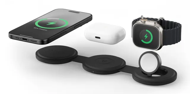 OntheGo 3-in-1 Wireless Charger - Black