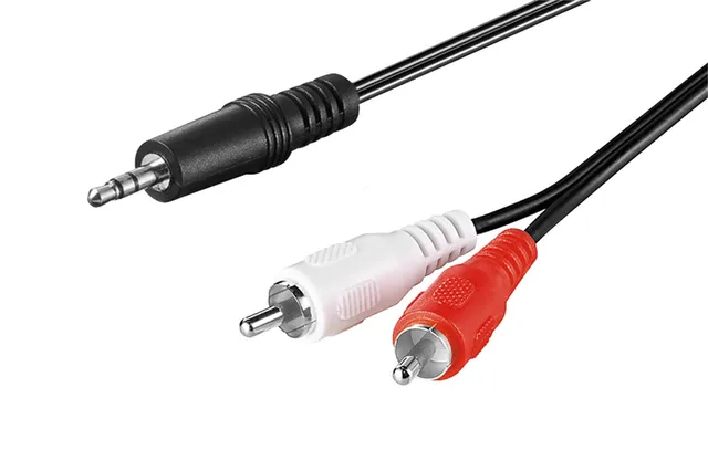 MiniJack - 2xRCA - Svart - 0.5m