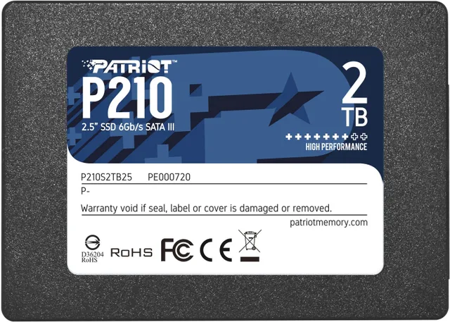 P210 2 Tt 2,5" SATA III -SSD-levy, harmaa