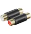 2x RCA adapter (2x hona till 2x hona), guld