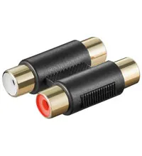 2x RCA adapter (2x hona till 2x hona), guld