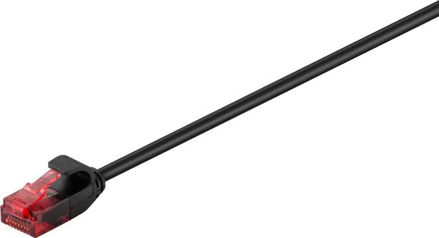 CAT 6 smal patchkabel, U/UTP, svart kopparledare (CU), 7.5 m