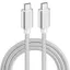 1,5m USB3.2 Gen1 USB-C till C nylonflätad kabel snabbladdning 3A 5Gbps Power Delivery PD 60W vit