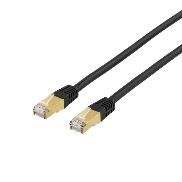 S/FTP Cat7 patchkabel 5m LSZH (halogenfri), svart (STP-75S)