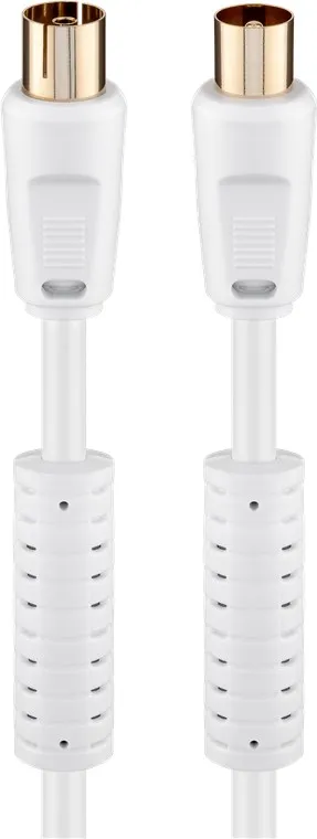 Antennkabel med ferrit (80 dB), dubbelskärmad koaxial-plugg > koaxial-plugg (helt skärmad), 10 m