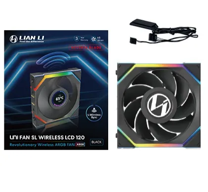 UNI FAN SL120 Wireless LCD Reverse Svart