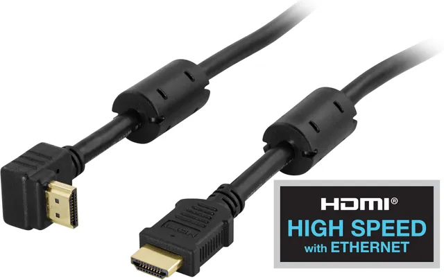vinklad HDMI-kabel - ha-ha - 3 meter - Svart - 4K