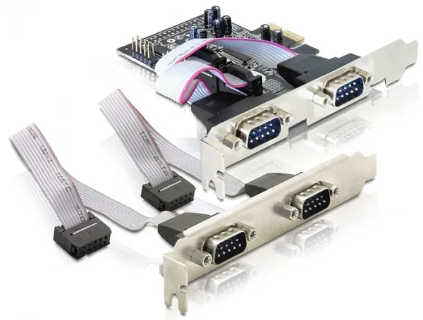 PCI-Express x1 kort, Seriell RS-232, 4xDB9ha