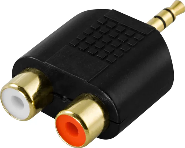 Multimedia-adapter, 2xRCA ho till 3,5mm