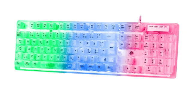 GAMING DK250 Transparent Membrane Keyboard - Gaming Tangentbord - Nordisk - Transparent